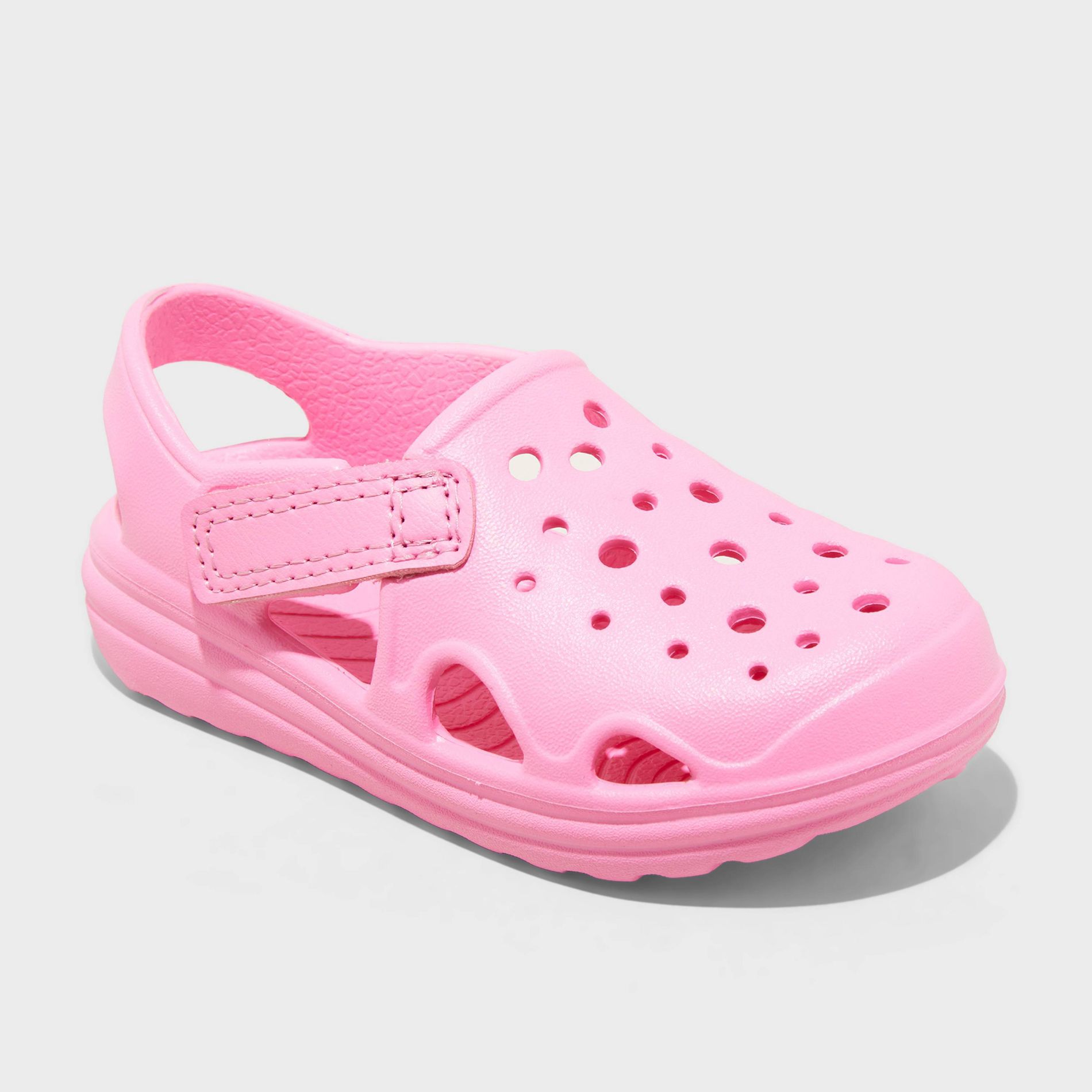 Toddler Atlas Back Strap Clog Sandals - Cat & Jack™ Pink 11T: Water Shoes, Hook and Loop, Non-Marking Outsole