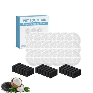 Nispira Cat Water Fountain Filter Replacements for Kastty Sibays 2.5Gal/9.5L Large18CM Dog Water Fountain Wireless Pumps Black Sponge, 18 Packs - 1 of 4