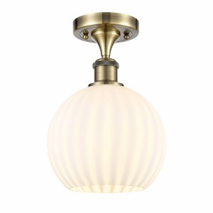 White Venetian - 1 Light Semi-Flush Mount In Modern Style-11.25 Inches Tall and 8 Inches Wide - 1 of 1