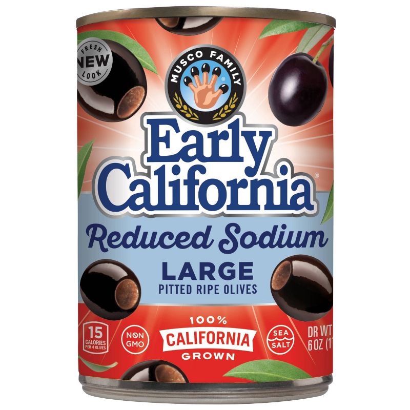 Early California Reduced Sodium Large Pitted Ripe Olives - 6oz, 1 of 5