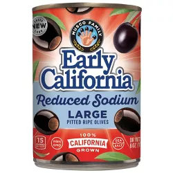 Early California Reduced Sodium Large Pitted Ripe Olives - 6oz