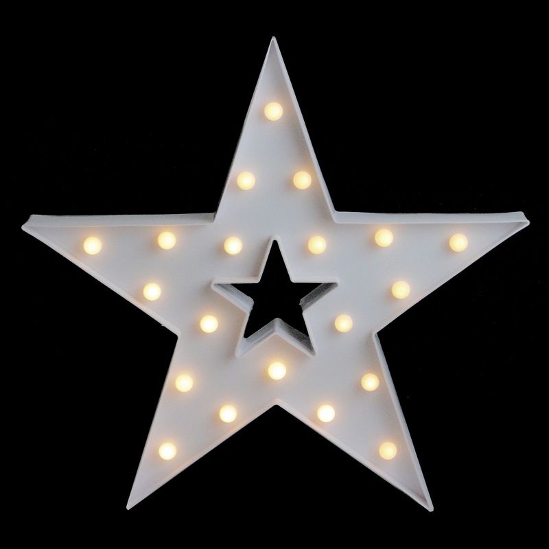 Northlight 15" Battery Operated LED Lighted Christmas Star Marquee Sign - Warm White, 2 of 5