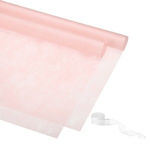 Unique Bargains Waterproof Non-Woven Fabrics Decorative Gift Wrap Paper with Ribbon 1 Set - 1 of 4