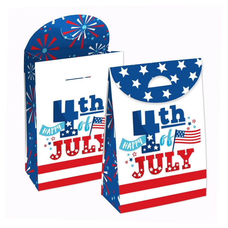 Big Dot of Happiness Firecracker 4th of July - Red, White and Royal Blue Gift Favor Bags - Party Goodie Boxes - Set of 12, 1 of 10