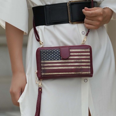 MKF Collection American Flag Smartphone Crossbody Bag – Patriotic Fourth of July Wallet Handbag, Kiara | MKF Collection by Mia K - Rose Pink — фото 3