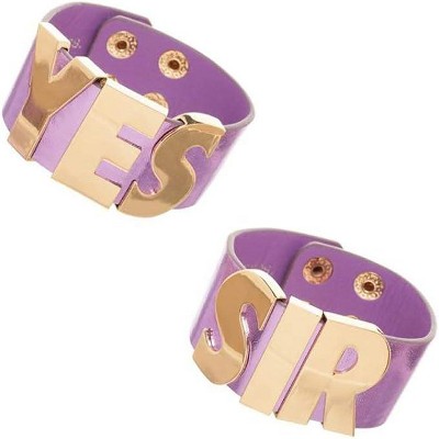 DC Comics Harley Quinn Yes Sir Cosplay Cuffs Purple - Set of 2 Purple
