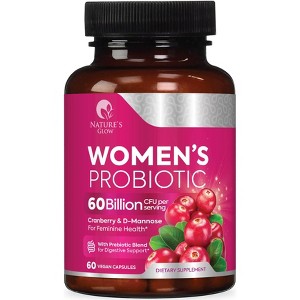Probiotics for Women - for Digestive Health, Immune Support, & Vaginal Health - 60 Capsules By Nature's Glow - 1 of 4