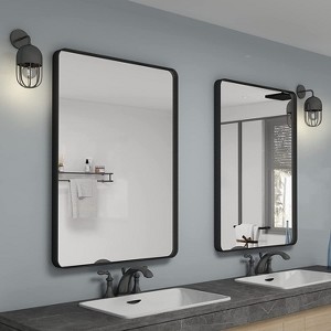 Wall-Mounted Mirror Rectangle Bathroom Vanity Mirrors Framed Mirrors Aluminum Framed Bathroom Mirror - 1 of 4