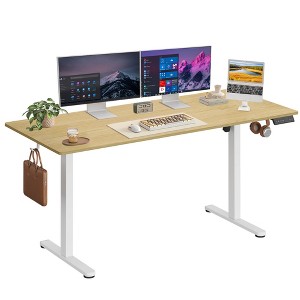 GALAXHERO 63” Electric Standing Desk - Ergonomic Sit-to-Stand Desk with LED Touchscreen, 3 Memory Presets & Hook for Home Office - 1 of 4