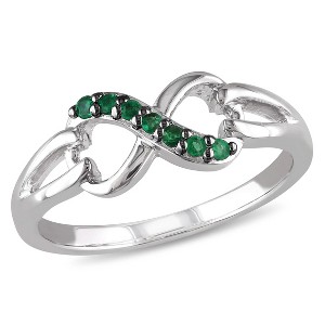 EVERLY JEWELRY | Sterling Silver 1/7 CT TGW Emerald Fashion Ring Black Rhodium Plated - 1 of 4