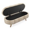 Vynxaria Oval Storage Ottoman Bench, Multi-Purpose Footstool Seat, Decorative Home Furniture with Storage Function - 2 of 4