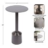 Kate and Laurel Cannings Round Metal Table, 14x14x24, Pewter - 2 of 4