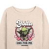Women's - Star Wars - Valentine Yoda One For Me Lightweight French Terry Wide Neck Long Sleeve Shirt - 2 of 4