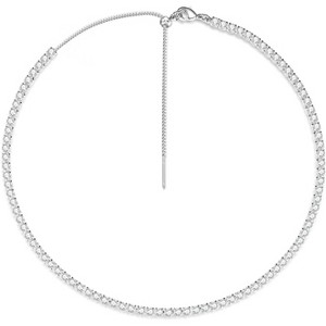 14K Gold Plated Tennis Necklace - 3mm Butterfly Rhinestone Choker for Women - 1 of 4