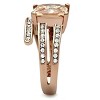 Slickblue Rose Gold Stainless Steel Ring with Champagne CZ, Single-Tone Women's Ring, Square Design, Size 5-10 - 4 of 4
