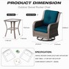 Chic Crate-Wicker/Rattan Patio Sectional – 3-Piece Conversation Set w/ Hanging Chairs & Side Table | Weatherproof Design - 4 of 4
