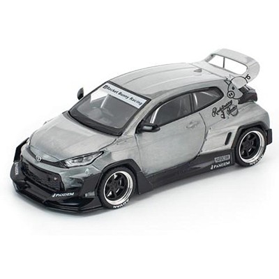 Toyota "Pandem" GR Yaris RHD (Right Hand Drive) Raw Metal 1/64 Diecast Model Car by Pop Race