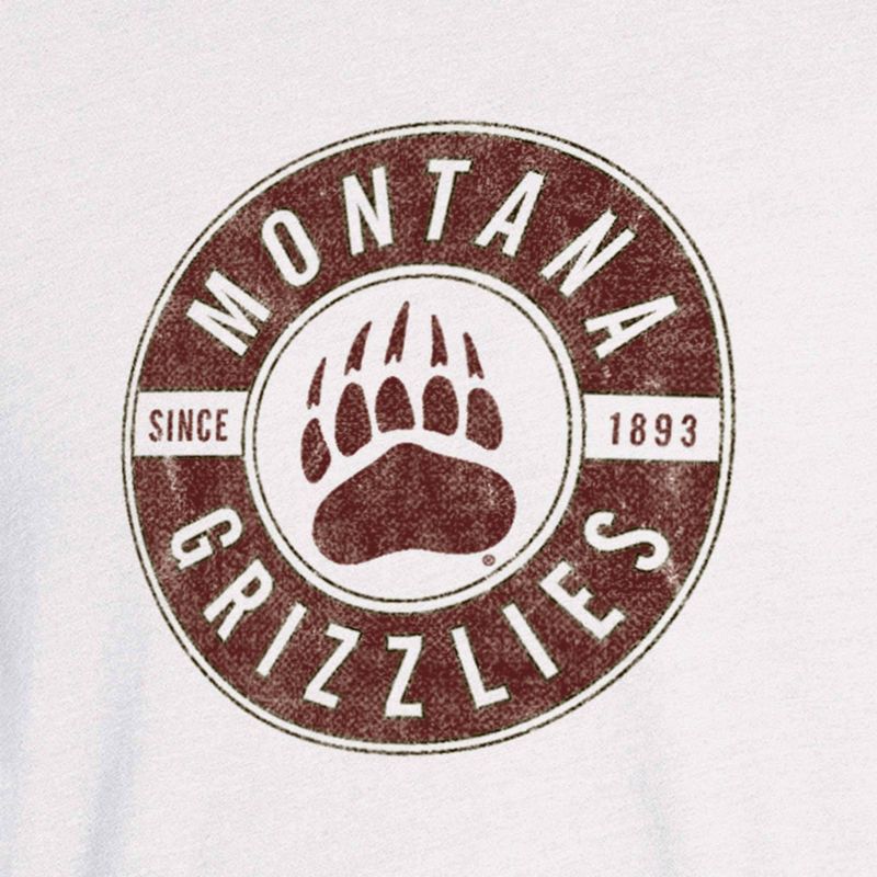 NCAA Montana Grizzlies Men&#39;s White Biblend T-Shirt, 3 of 4