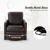 Hugo  Fall  Transitional  Wooden Upholstered Swivel Chair with metal base  for Bedroom and Living Room Deal of the day | ARTFUL LIVING DESIGN - 4 of 4