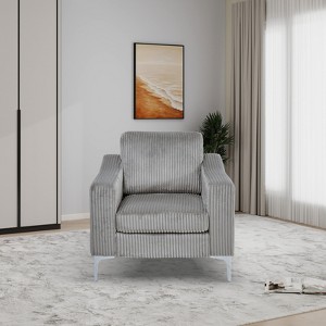 Aortzio 35.24"W Corduroy Accent Chair,Sofa Chair with Large Seat and Wide Armrests - 1 of 4