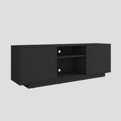 Techni Mobili Modern TV Stand for TVs up to 70" Black: Entertainment Center with Storage, Cable Management