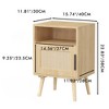 FONTOI Nightstands, Wood Nightstand with Drawer and Shelf for Kids' Room Bedroom Nursery, Brown, 11.81"*22.83"*15.74" - 2 of 4