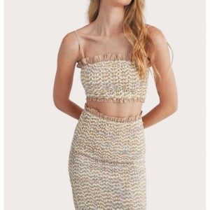 Women's Smocked Ruffle Tube Top - MABLE - 1 of 4