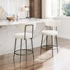 Shearling Fabric Counter Stool 36.4"H, Ivory & Black Finish With Steel Frame (Set of 2) by Zuo Modern - 2 of 4