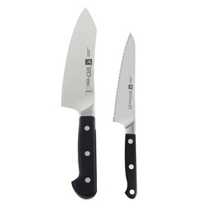 Zwilling Pro 2-pc Knife Set 7" Rocking Santoku and 5.5" Serrated Prep Knife - 1 of 1