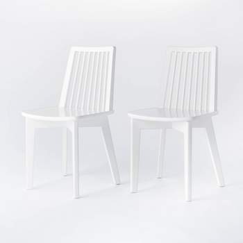 2pk Linden Modified Windsor Wood Dining Chair White - Threshold™ designed with Studio McGee