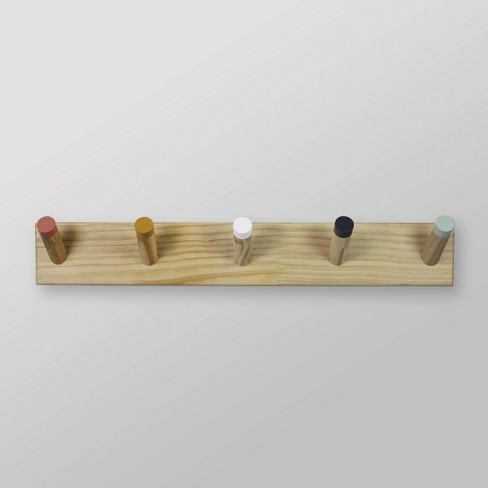 Airplane Themed Wall Hooks, 5 Coat Hooks, Solid Wood Hallway Hooks