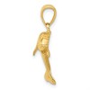 Black Bow Jewelry 14k Yellow Gold 25mm 2D Jumping Dolphin Pendant - 2 of 4