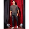 Lars Amadeus Men's See-Through Short Sleeve Party Holiday Shiny T-Shirt - 2 of 4