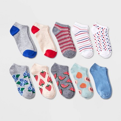 Women's 10pk Low Cut Socks - Assorted 4-10: Knit Banded Cuff