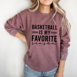 Simply Sage Market Women's Graphic Sweatshirt Basketball Is My Favorite Season - 1 of 4