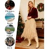 Women's Tulle Fairy Midi Skirt - A-Line Tiered Long Skirt with High Elastic Waist Champagne - 3 of 4