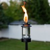 TIKI 64.25" Lighthouse Box Steel/Glass Black Outdoor Torch Black - 4 of 4