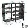 Sevobal Shoe Racks, 5 Tier Open Shoe Cubbies with Side Storage Pockets, Floor-standing Shoe Rack for Living Room Entryway, Black, 35.04"*11.22"*30.12" - 4 of 4