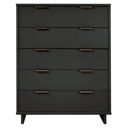 Tall Granville Modern 5 Drawer Dresser Dark Gray - Manhattan Comfort : Target