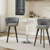 APRILSOUL26"Counter Height Bar Stools Set of 2, 360¡ã Swivel Upholstered Barstools with Backs and Metal Legs - 3 of 4