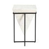 Treasure Trove Accents Accent Table Hyperion White/Black: Marble Top, Iron Frame, No Assembly Required - 2 of 4