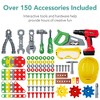 Best Choice Products Pretend Play Kid's Workbench, Child's Construction Toy Set w/ 150 Accessories, Electric Drill - 3 of 4