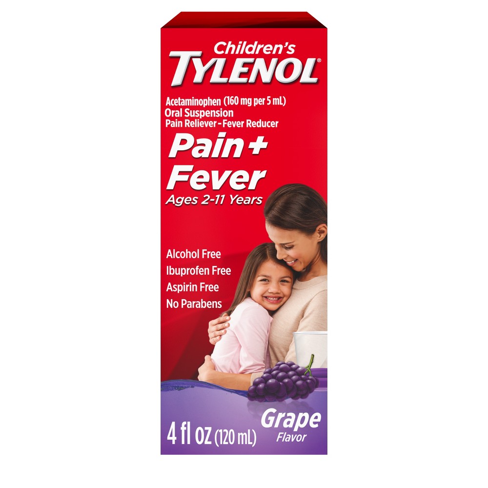 UPC 300450296047 product image for Children's Tylenol Pain + Fever Relief Liquid - Acetaminophen - Grape - 4 fl oz | upcitemdb.com