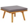 Patio Footstool with Cushion 23.6"x23.6"x11.4" Solid Acacia Wood vidaXL - 2 of 4