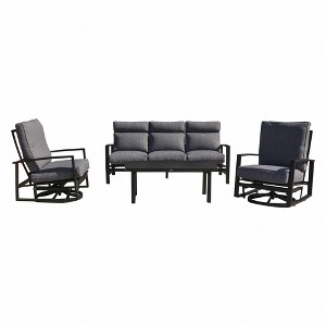 Courtyard Casual Santorini 4 pc Sofa Swivel Seating Group  Includes:  One Sofa, Two Swivel Gliders and One Coffee Table - 1 of 2