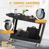 Heavy Duty Plastic Utility Cart, 45.8 x 25 in, Flat Top, Swivel Wheels, 550 lbs Capacity, Black - 4 of 4