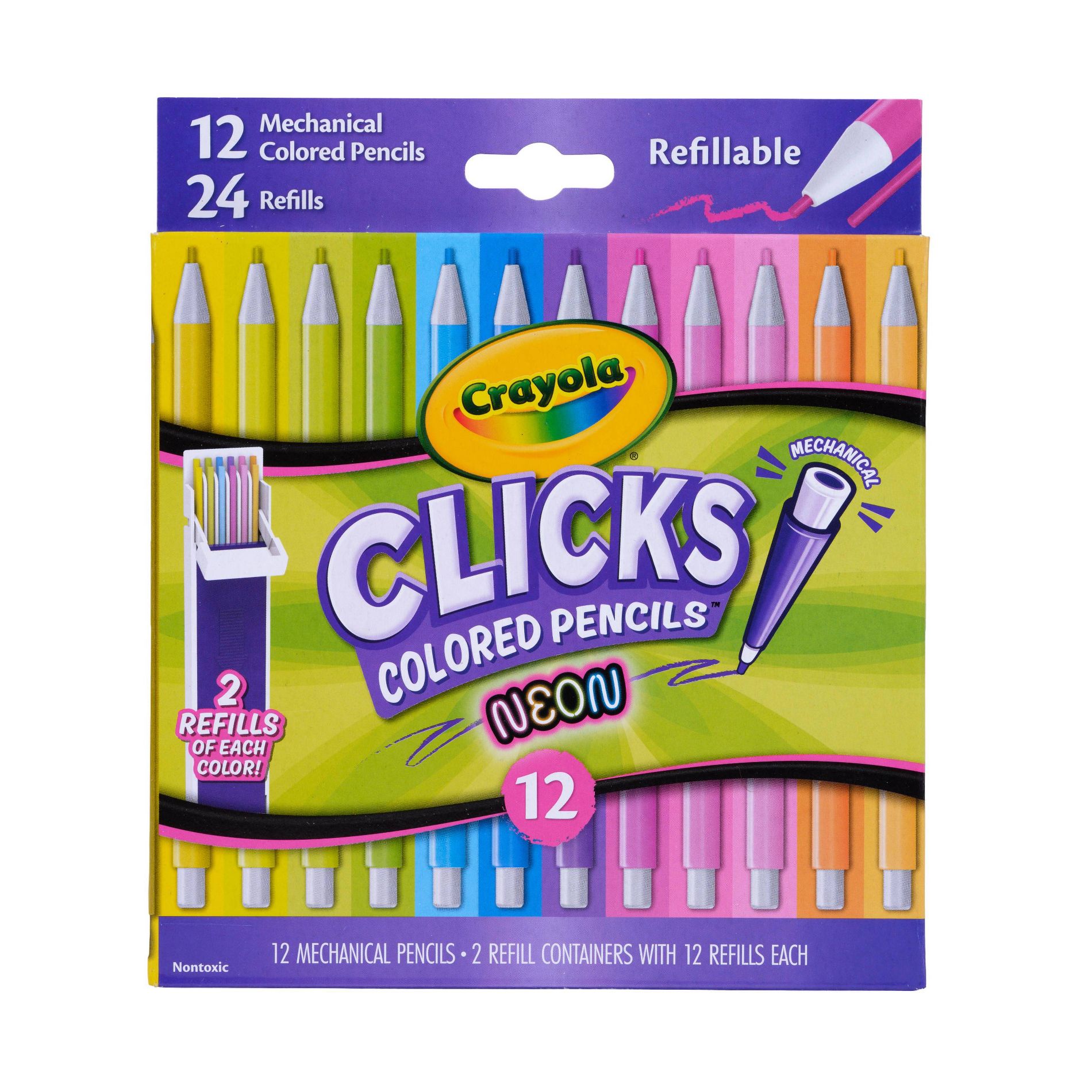 Crayola 12ct Clicks Mechanical Colored Pencils and Refills