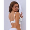 Allegra K Women's Lace Deep V-Neck Adjustable Straps Underwired Push-Up Bras - 2 of 4