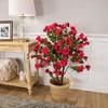 Northlight 3.6’ Unlit Artificial Potted Green and Pink Azalea Flower Tree - 2 of 4