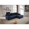Dolonm 103.2 in. Corduroy L-Shaped Cloud Sectional 4-Seater Sofa Deep Seat Couch No Assembly（Black） - 2 of 4